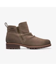 Women's Clarks Aspra Walk Waterproof Dark Taupe Suede