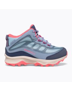 Big Kids' Merrell Moab Speed Mid Waterproof Dusty Blue / Coral