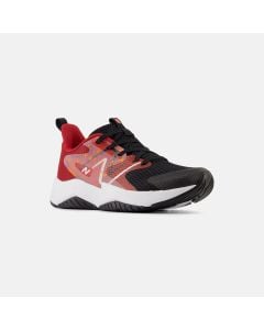 Big Kids' New Balance Rave Run v2 Black with True Red and Blaze Orange