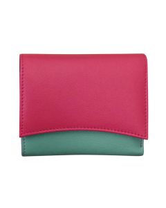 ILI 6233 Two Tone Pocket Wallet Indian Pink / Turquoise