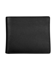 ILI 7021 Pebble Grain Leather Bifold Wallet Black