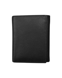 ILI 7603 Premium Leather Trifold Wallet Black