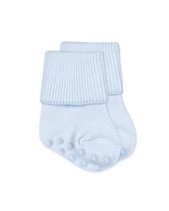 Infants' Jefferies Non-Skid Smooth Toe Organic Cotton Turn Cuff Socks Light Blue