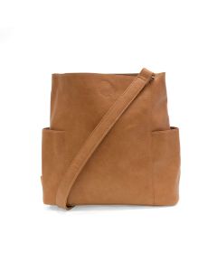 Joy Susan Kayleigh Side-Pocket Bucket Bag Mid Tan