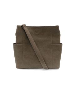Joy Susan Kayleigh Side-Pocket Bucket Bag Taupe