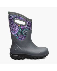 Kids' Bogs Classic Seamless Dandelion Dark Gray Multi