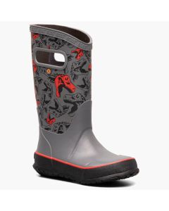 Kids' Bogs Rainboot Cool Dinos Gray