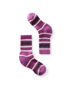 Kids' Smartwool Hike Full Cushion Striped Crew Socks Meadow Mauve