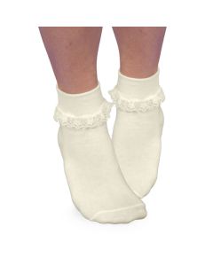Kids' Jefferies Smooth Toe Simplicity Lace Turn Cuff Socks Pearl White