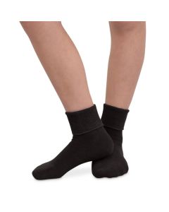 Kids' Jefferies Smooth Toe Turn Cuff Organic Cotton Socks Black