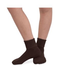 Kids' Jefferies Smooth Toe Turn Cuff Organic Cotton Socks Chocolate