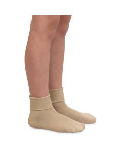 Kids' Jefferies Smooth Toe Turn Cuff Organic Cotton Socks Khaki