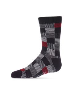 Kids' MeMoi Checkerboard Crew Socks Black
