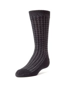 Kids' MeMoi Houndstooth Dress Socks Black