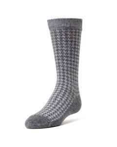 Kids' MeMoi Houndstooth Dress Socks Charcoal
