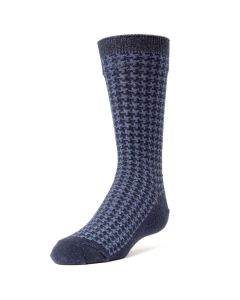 Kids' MeMoi Houndstooth Dress Socks Navy