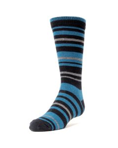 Kids' MeMoi Rings and Rungs Cotton Blend Striped Socks Navy