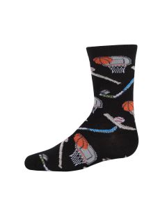 Kids' MeMoi Sports Bamboo Blend Crew Socks Black