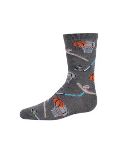Kids' MeMoi Sports Bamboo Blend Crew Socks Charcoal