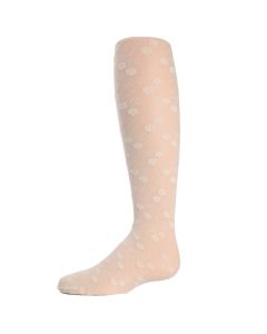 Kids' MeMoi Sweet Blossoms Sheer Floral Lace Tights Ivory