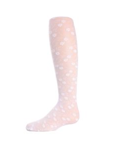 Kids' MeMoi Sweet Blossoms Sheer Floral Lace Tights White