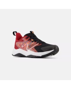 Kids' New Balance Rave Run v2 Black with True Red and Blaze Orange