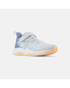 Kids' New Balance Rave Run v2 Bungee Lace with Top Strap Ice Blue with Bright Cyan and Solar Flare