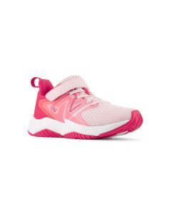 Kids' New Balance Rave Run v2 Bungee Lace with Top Strap Rose Sugar with Carnival Pink and Signal Pink