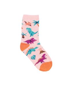 Kids' Socksmith Nervous Rex Socks Pink