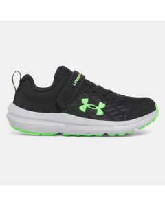 Kid's Under Armour Assert 10 AC Black / Mod Gray / Green Shock