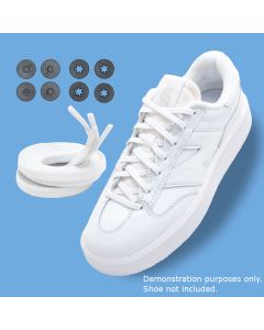 Lock Laces&reg; Flat Laces No Tie Shoelaces White