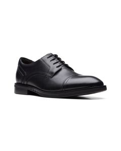 Men's Clarks Un Hugh Cap Black Leather
