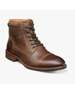 Men's Florsheim Lodge Cap Toe Brown Crazy Horse