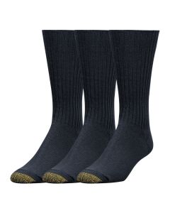 Men's Gold Toe Cotton Fluffies Crew 3-Pack Black