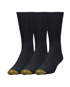 Men's Gold Toe Fluffies Crew Extended 3-Pack Black