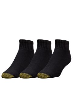 Men's Gold Toe Ultra Tec Quarter 3-Pack Black