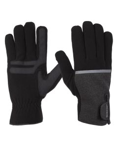 Men's Isotoner Adjustable Tech Stretch Glove with Reflective Detailing Black