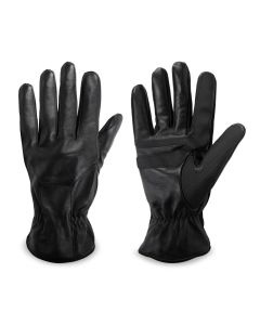 Men's Isotoner Leather Water Repellent Touchscreen Gloves Black