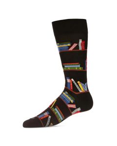 Men's MeMoi Bookshelf Crew Socks Black