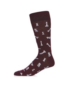 Men's MeMoi Checkmate Crew Socks Burgundy