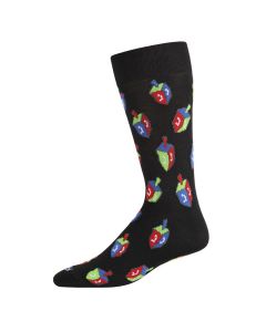Men's MeMoi Dreidel Crew Socks Black