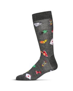 Men's MeMoi Embroidered Games Crew Socks Dark Gray Heather