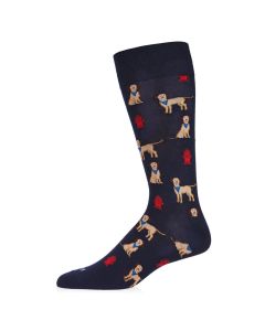Men's MeMoi Fire Dog Crew Socks Navy