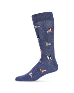 Men's MeMoi Hip Cool Cats Crew Socks Dark Denim Heather