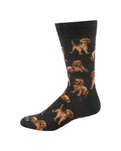 Men's MeMoi Puppies Crew Socks Medium Gray Heather