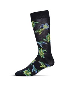 Men's MeMoi Turtles Crew Socks Navy