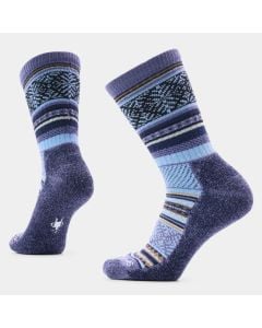 Men's Smartwool Everyday Cozy Fair Isle Sweater Crew Socks Nightfall Blue