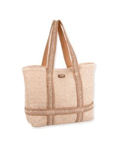 Sun N Sand Thistle Breeze Shoulder Tote with Hat Carrier Beige