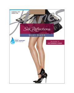 Women's Hanes Silk Reflections Control Top Sheer Toe Pantyhose Barely There