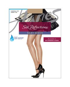 Women's Hanes Silk Reflections Control Top Sheer Toe Pantyhose Little Color
